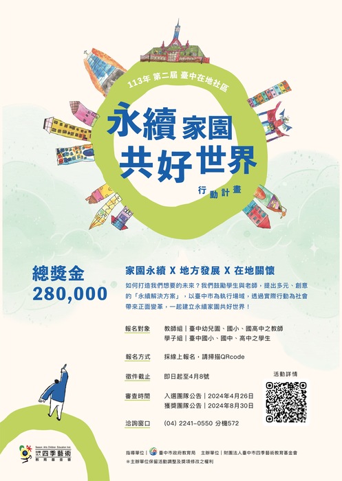 【轉知】113年臺中在地社區《永續家園・共好世界》行動計畫圖片